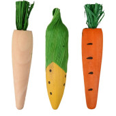Комплект играчки за гризане Flamingo SAT VIKAS CARROT CORN YELLOW NATURE ORANGE от естесвтени материали